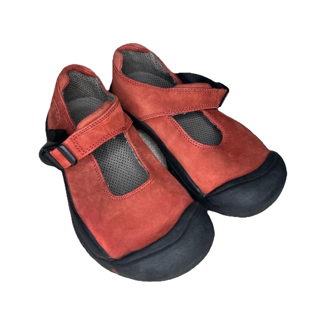 Keen Mary Jane Flats Kids 2 Sienna Red Suede Casual Shoes Leather Girls Outdoor